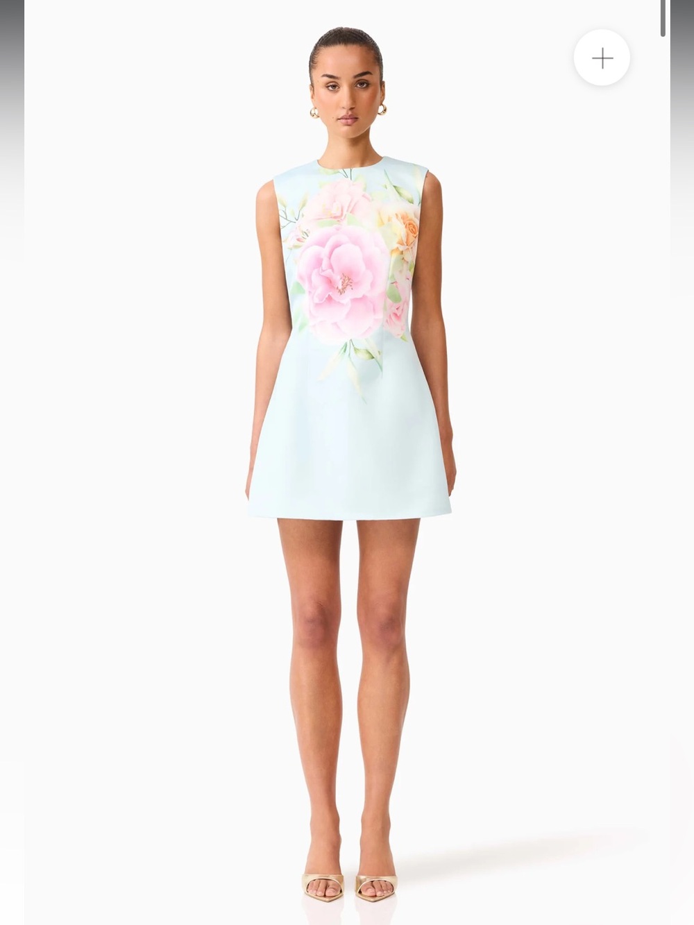 elliatt harper blue & pink floral print A-line shift mini dress size medium NEW